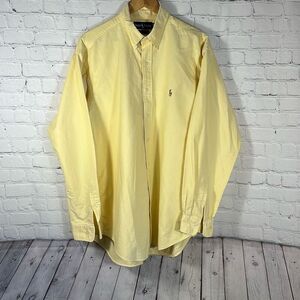 Ralph Lauren Flesh Pony Dress Shirt Yarmouth Oxford Yellow Mens Sz 16.5 35